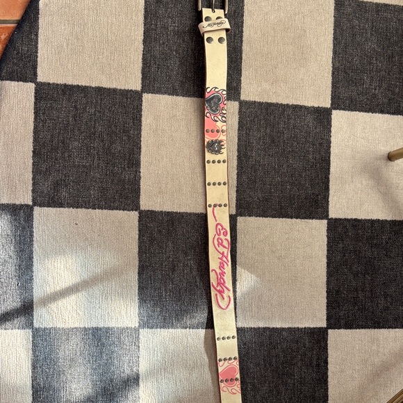 Ed Hardy Cream and Pink Women's Belt - Picture 1 of 2